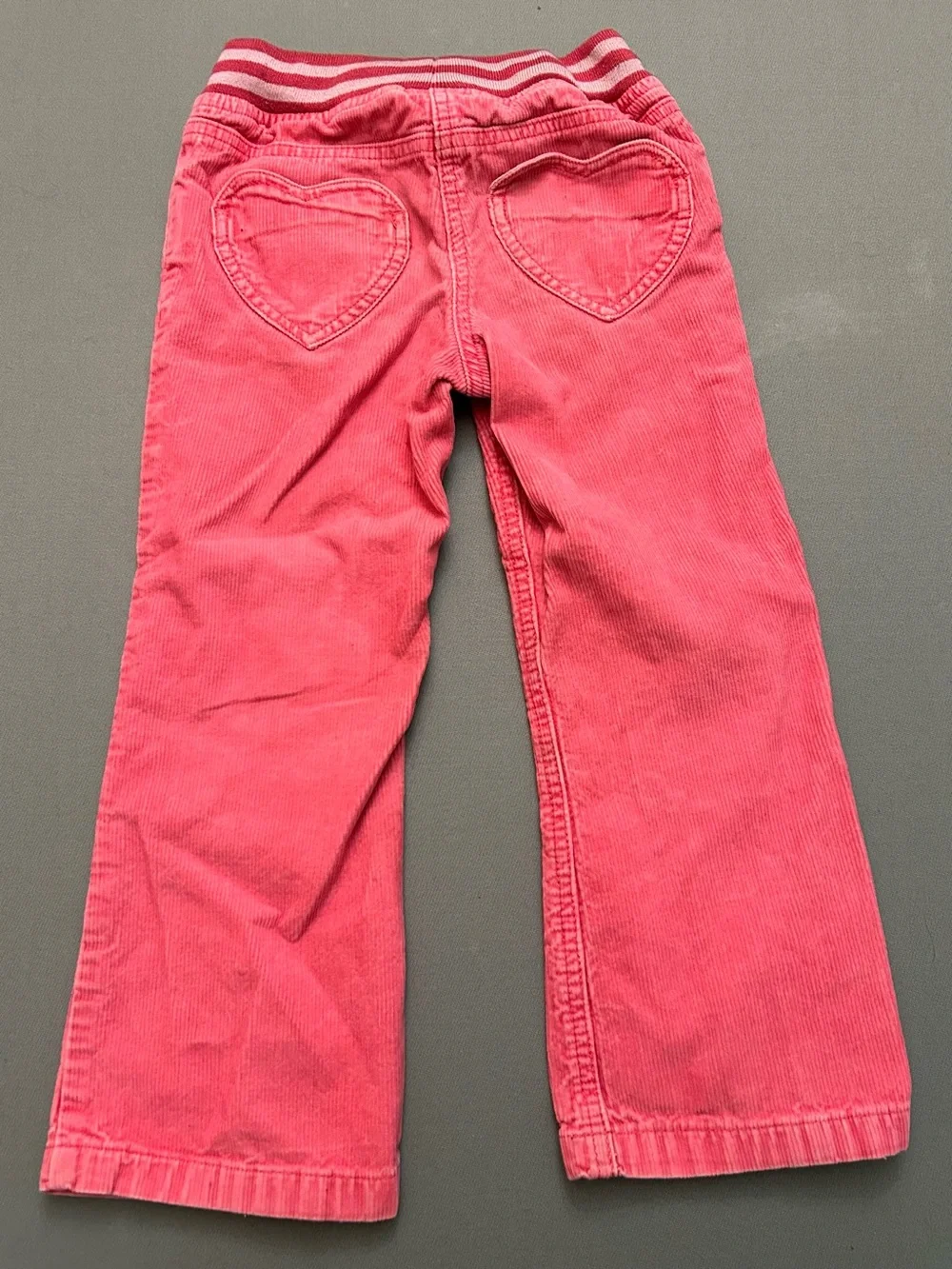 Mini Boden Coral Pink Corduroy‎ Pants with White Heart Knees